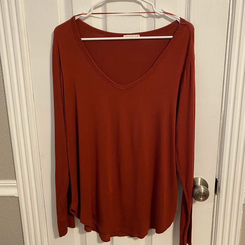 Cotton : On red/orange XL long sleeve tee